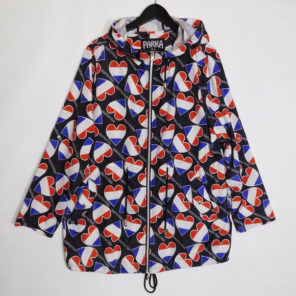 PARKA IN A POCKET Amsterdam Holland Dutch Hearts Lightweight Packable Jacket L - Picture 2 of 11